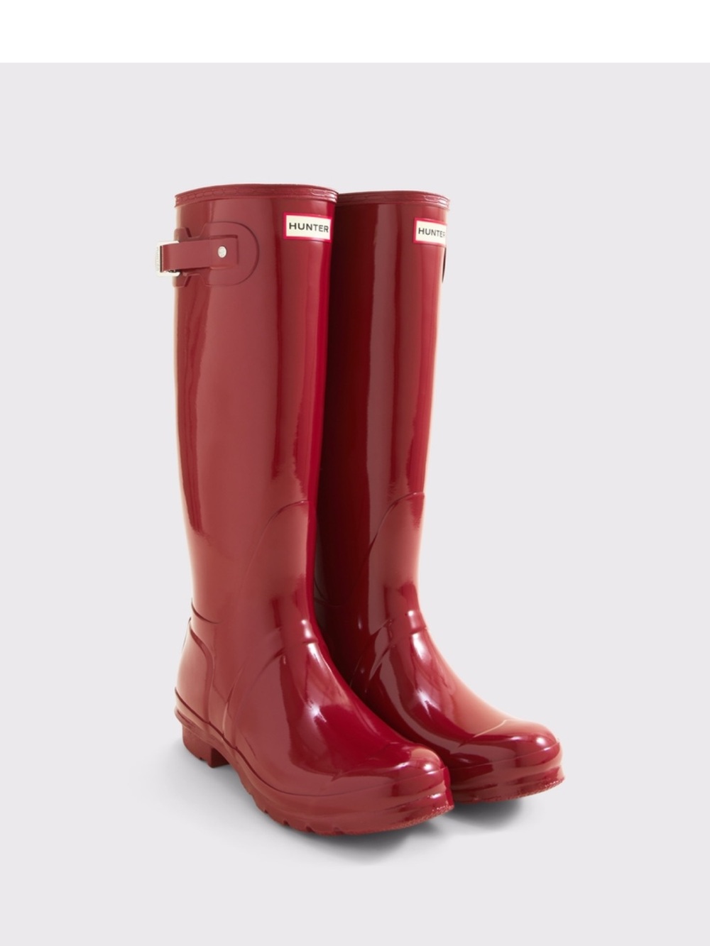 Hunter Military Red Gloss Original Tall Rain Boot Women’s Size 8